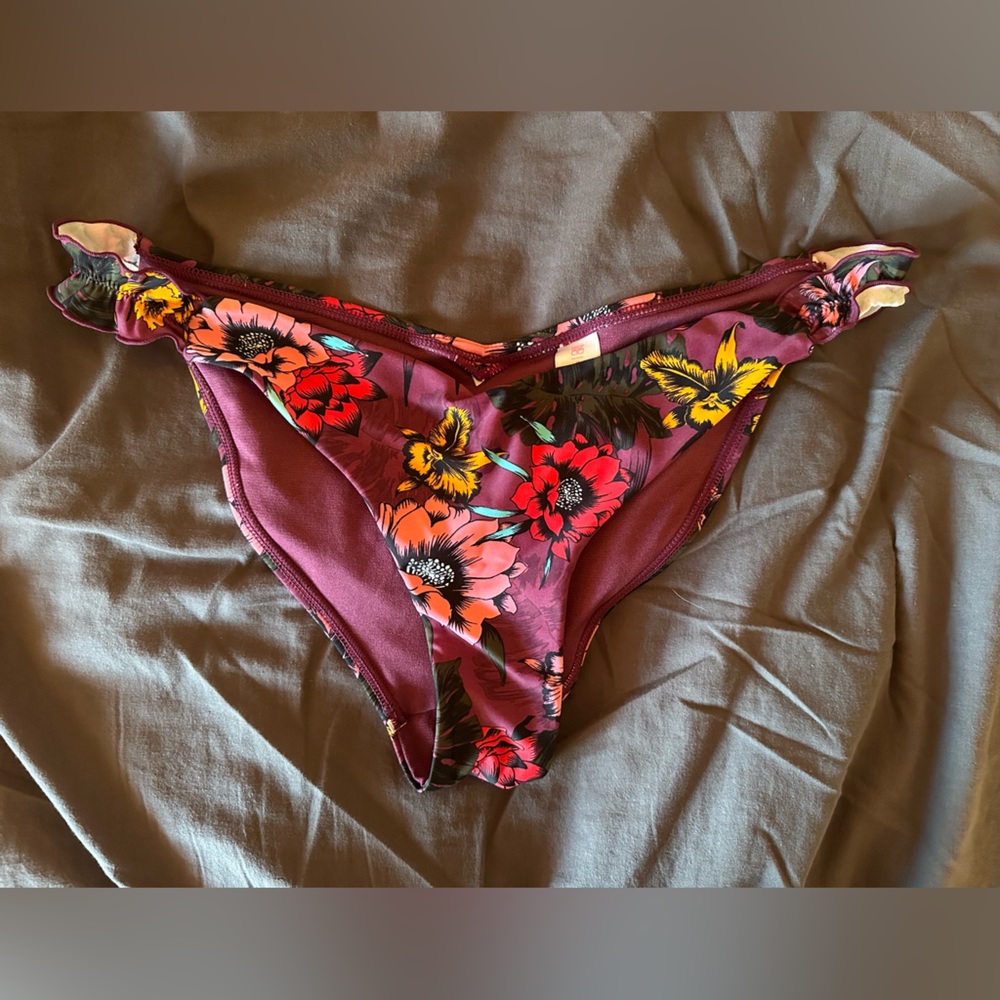 No Boundaries Swim | Purple Floral Bikini Bottoms | Size Medium